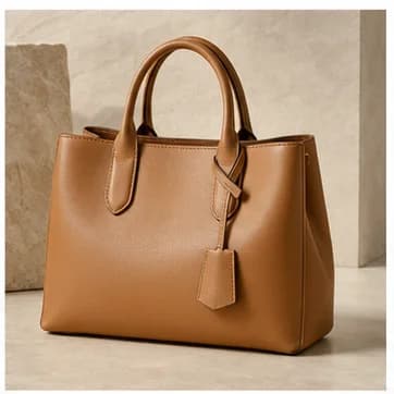 Camel leather handbag